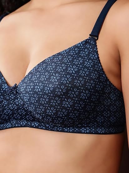 Clovia Women’s Floral Print Multiway T-Shirt Bra – Padded, Non-Wired, Full-Coverage Comfort